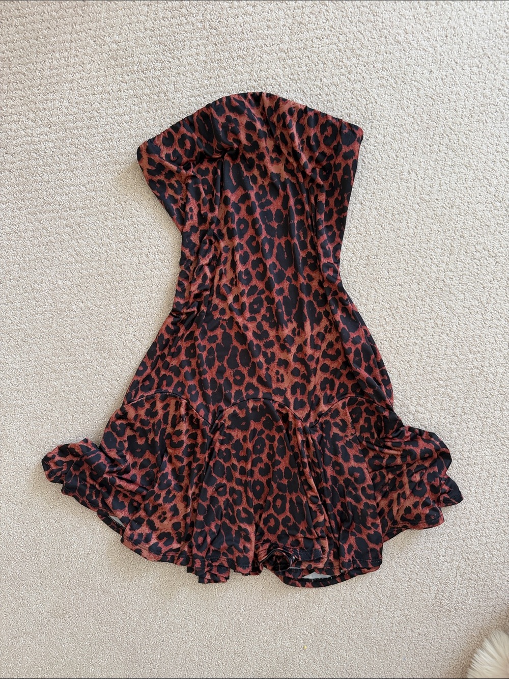 Topshop Leopard Slip Dress in Rust & Black